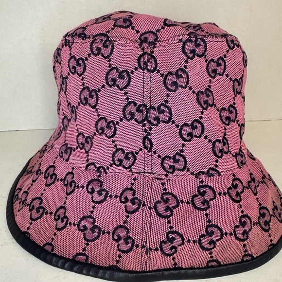 Gucci Bucket Hat GG Monogram Unisex Pink Color Size Medium. main image 13
